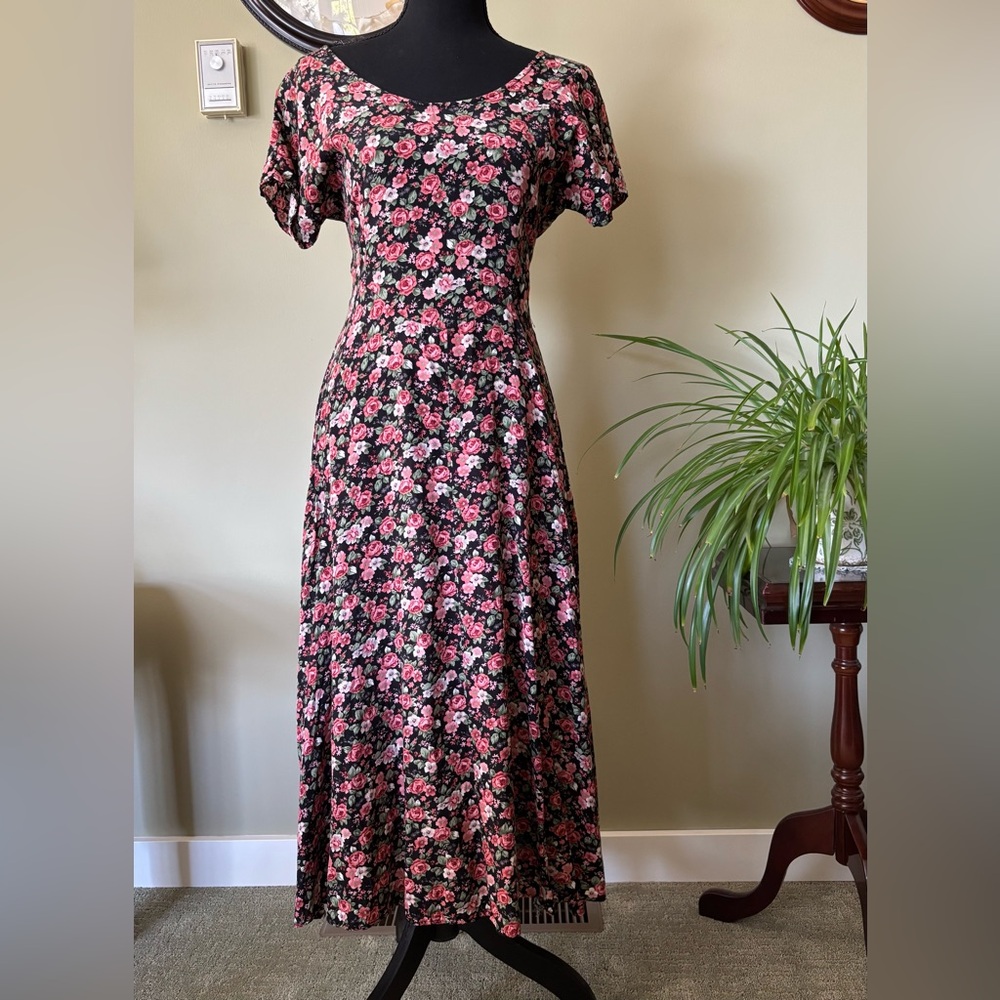 Excess Floral Black and Pink Women's Dress